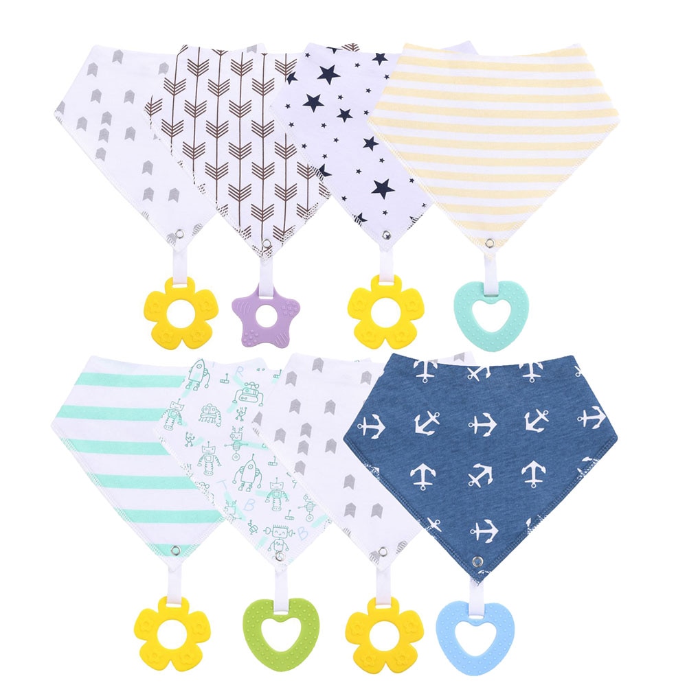 Drool Bib Bandana with Silicone Teether